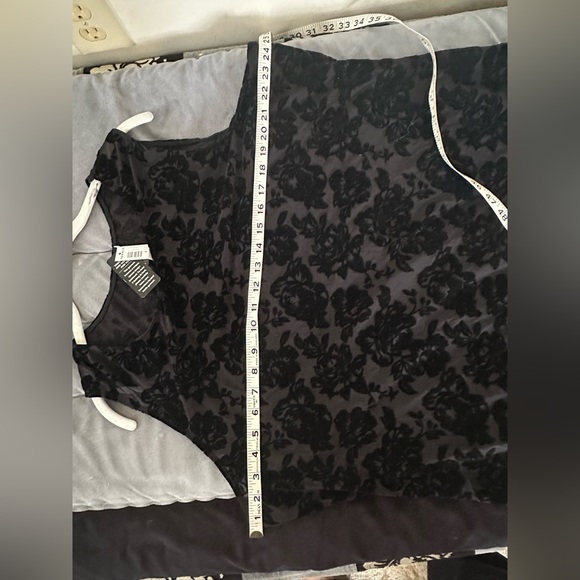 NWT Torrid Flocked Roses Black Bodysuit snap crotch Witchy Layering size 5X - Picture 9 of 13